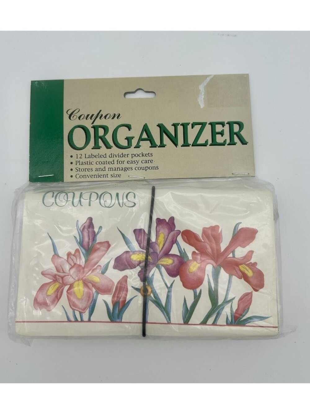 Vintage Coupon Organizer-12 Divider Pockets-Floral-Original Package
